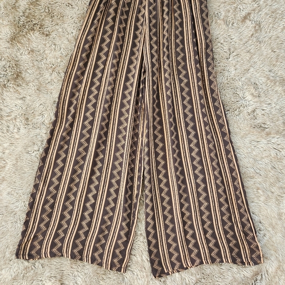 Coolchange Smocked Body Cropped Jumpsuit‎ Black & Tan Women's Size Large - Picture 2 of 9